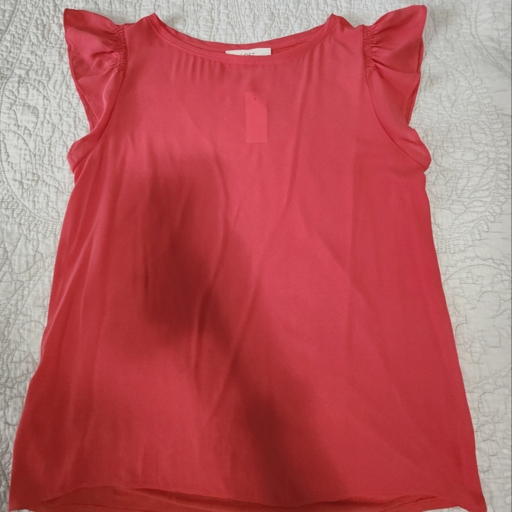 (DONATED) Loft mixed media flutter sleeve top